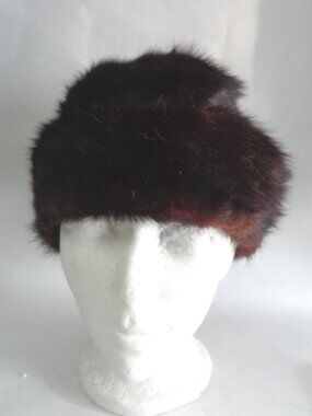 MINT CANADIAN DARK RANCH MINK FUR HAT CAP WOMEN WOMAN SIZE ALL
